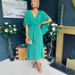 Caoimhe Cape Detail Occasion Dress Green