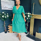 Caoimhe Cape Detail Occasion Dress Green