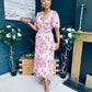 Simone Banded Midi Dress Blush