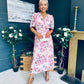 Simone Banded Midi Dress Blush