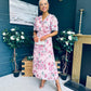 Simone Banded Midi Dress Blush