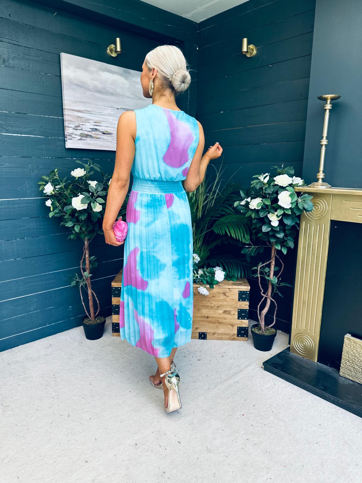 Margot Banded Midi Dress Pastel Green
