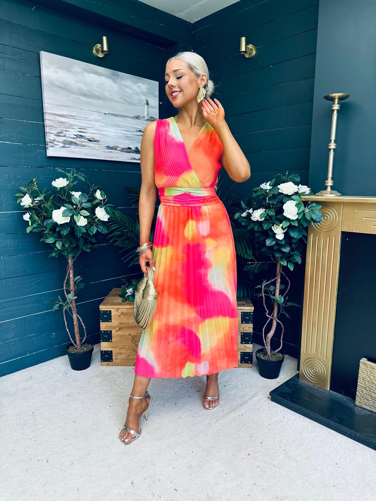 Margot Banded Midi Dress Amber