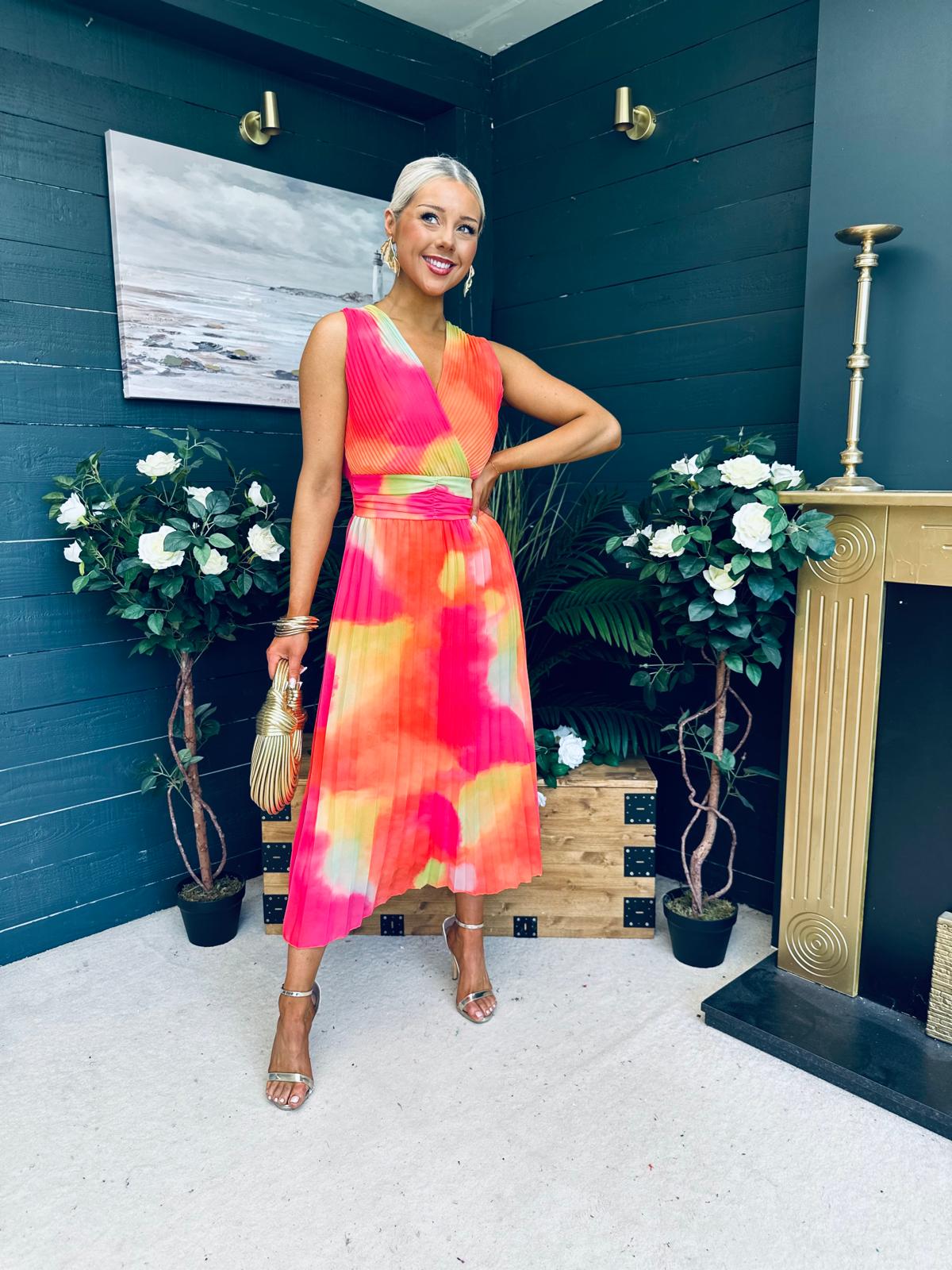 Margot Banded Midi Dress Amber