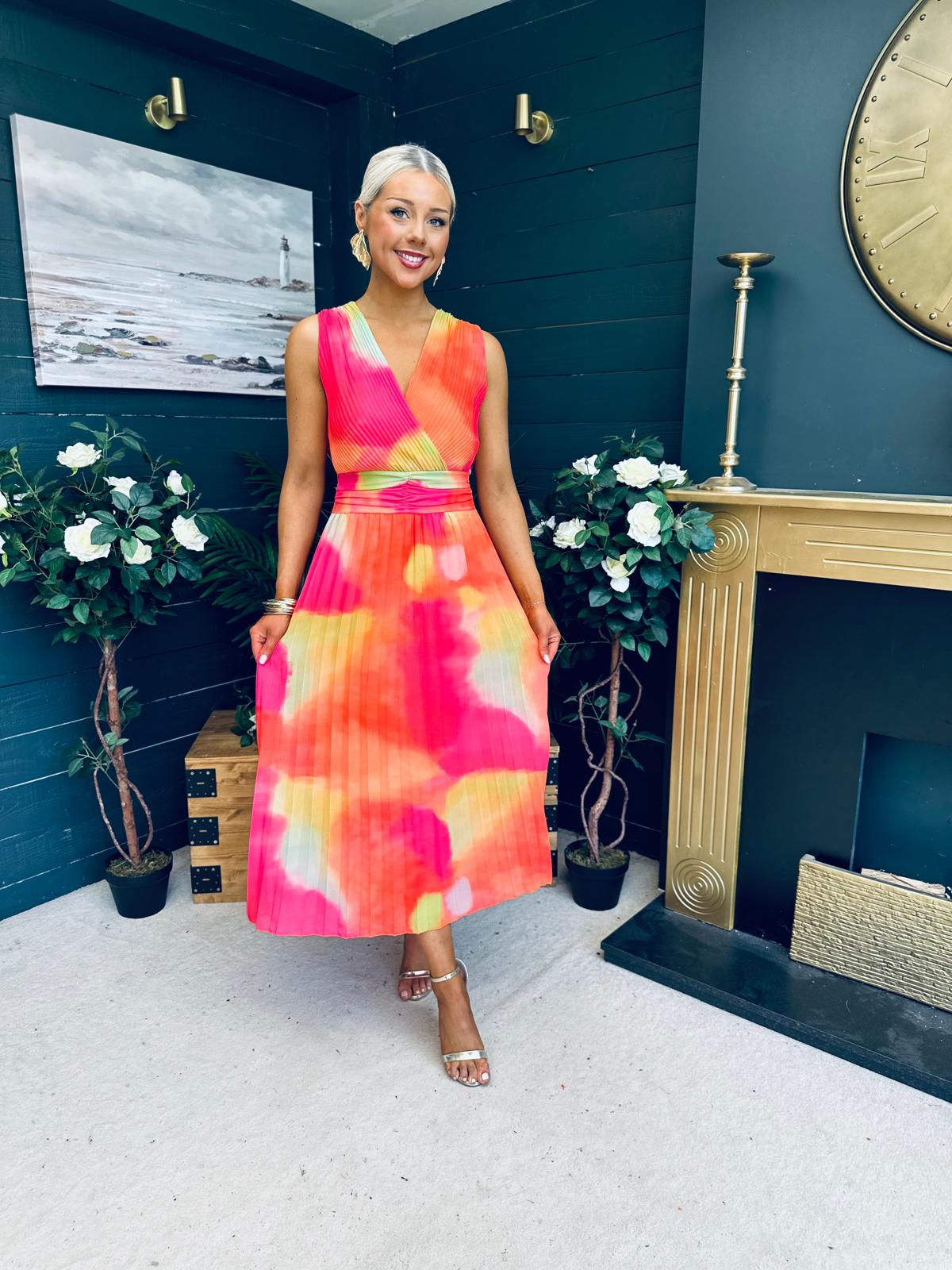 Margot Banded Midi Dress Amber