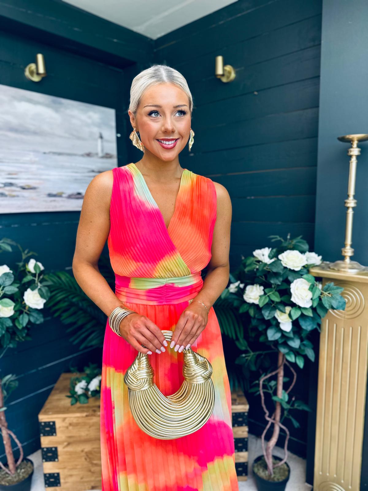 Margot Banded Midi Dress Amber