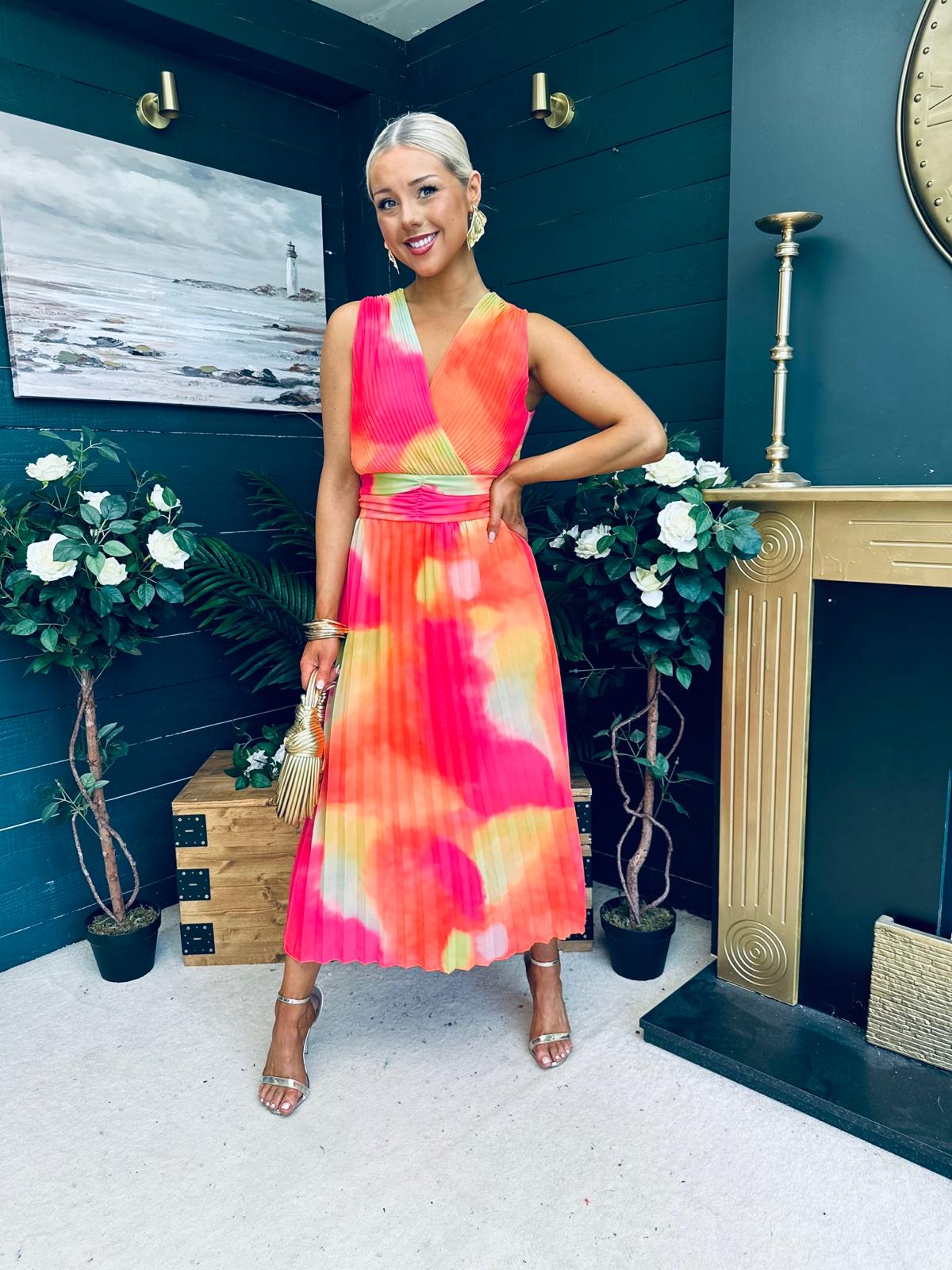 Margot Banded Midi Dress Amber