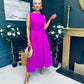 Grace Detailed Occasion Midi Dress Orchid