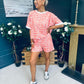 June Top And Short Set Pink & Orange