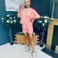 June Top And Short Set Pink & Orange