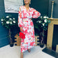 Darcy Pleated Midi Dress Floral