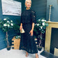 Keegan Crochet Detail Top & Skirt Set Black
