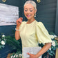 Caitlyn Pearl Embellished Occasion Dress Yellow