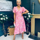 Liz Short Sleeve Shirt Dress Pink