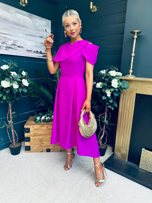 Lindsay Detailed Occasion Dress Orchid