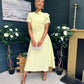 Blake Pearl Embellished Occasion Dress Yellow