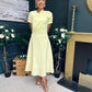 Blake Pearl Embellished Occasion Dress Yellow
