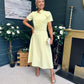 Blake Pearl Embellished Occasion Dress Yellow
