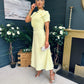 Blake Pearl Embellished Occasion Dress Yellow