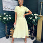 Blake Pearl Embellished Occasion Dress Yellow