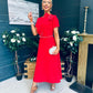 Blake Pearl Embellished Occasion Dress Red