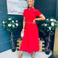 Blake Pearl Embellished Occasion Dress Red