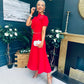 Blake Pearl Embellished Occasion Dress Red