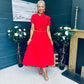 Blake Pearl Embellished Occasion Dress Red