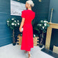 Blake Pearl Embellished Occasion Dress Red