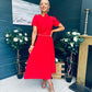Blake Pearl Embellished Occasion Dress Red