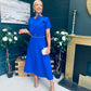 Blake Pearl Embellished Occasion Dress Cobalt