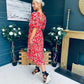 Aspen Square Neck Tiered Midaxi Dress Red