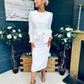 Willow Bow Detail Occasion Dress White