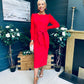 Willow Bow Detail Occasion Dress Red