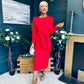 Willow Bow Detail Occasion Dress Red