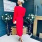 Willow Bow Detail Occasion Dress Red