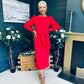 Willow Bow Detail Occasion Dress Red