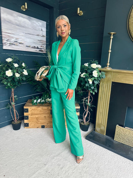 Rachel Detailed Occasion Suit Emerald
