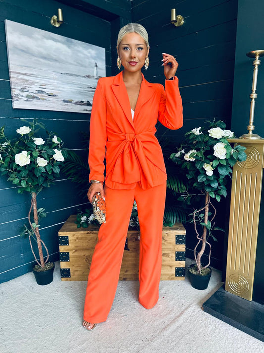 Rachel Detailed Occasion Suit Orange