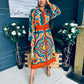 Alison Abstract Shirt Dress Orange