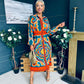 Alison Abstract Shirt Dress Orange
