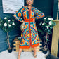 Alison Abstract Shirt Dress Orange