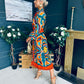 Alison Abstract Shirt Dress Orange