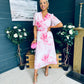 Beth Banded Midi Dress Pink