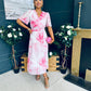 Beth Banded Midi Dress Pink