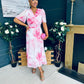 Beth Banded Midi Dress Pink