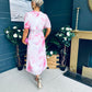 Beth Banded Midi Dress Pink