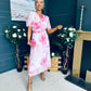 Beth Banded Midi Dress Pink
