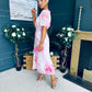 Beth Banded Midi Dress Pink