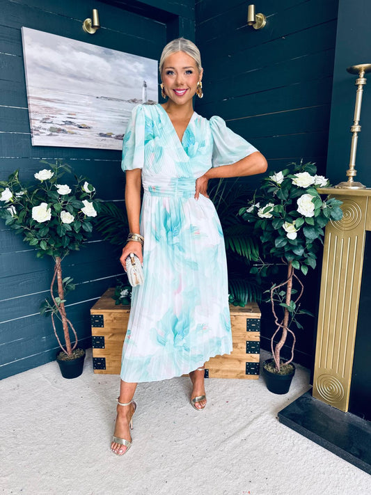 Beth Banded Midi Dress Green
